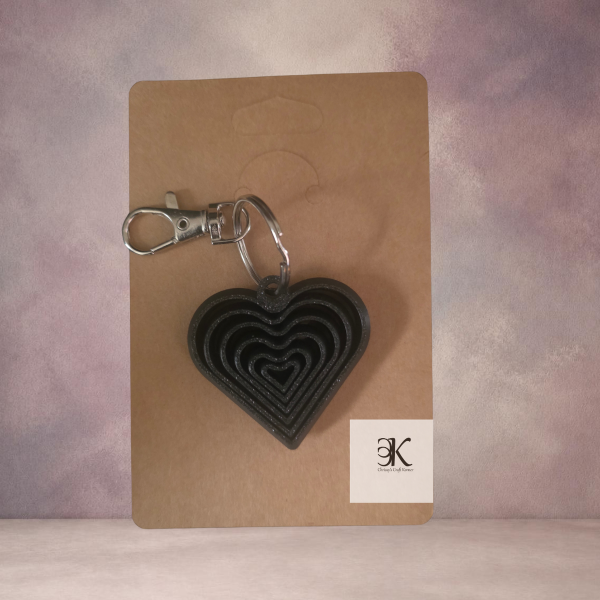 3D Printed Fidget Heart Keychain