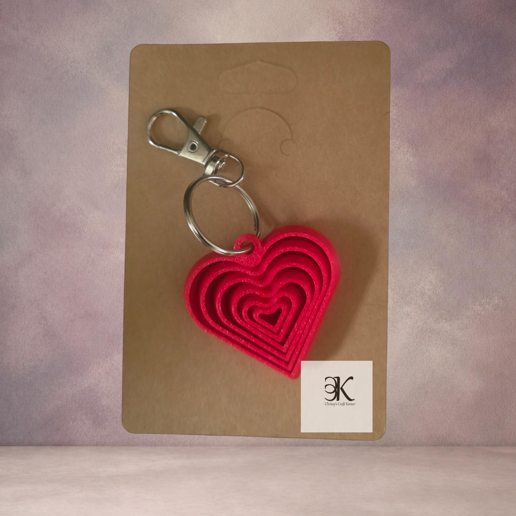 3D Printed Fidget Heart Keychain