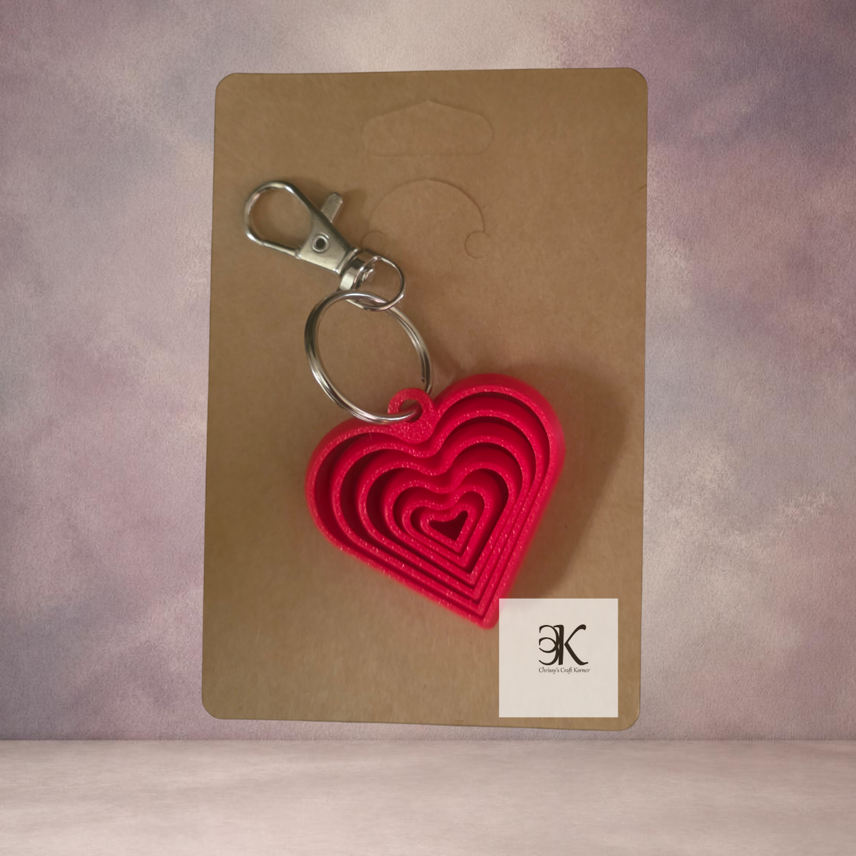 3D Printed Fidget Heart Keychain