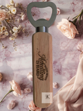 Wooden Bottle Opener – "Alcohol Because Adulting Is Hard" Funny Engraved Beer Opener Gift