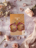 Handmade Wooden Heart Cutout Earrings | Round Double Heart Boho Wood Earrings | Lightweight Statement Jewelry