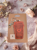 Wooden Coffee Cup Keychain | “Coffee First” Engraved Keychain | Cute Coffee Lover Gift Keyring