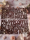 Coffee Quotes Coasters Set - Handmade Wooden Funny Sayings for Coffee Lovers