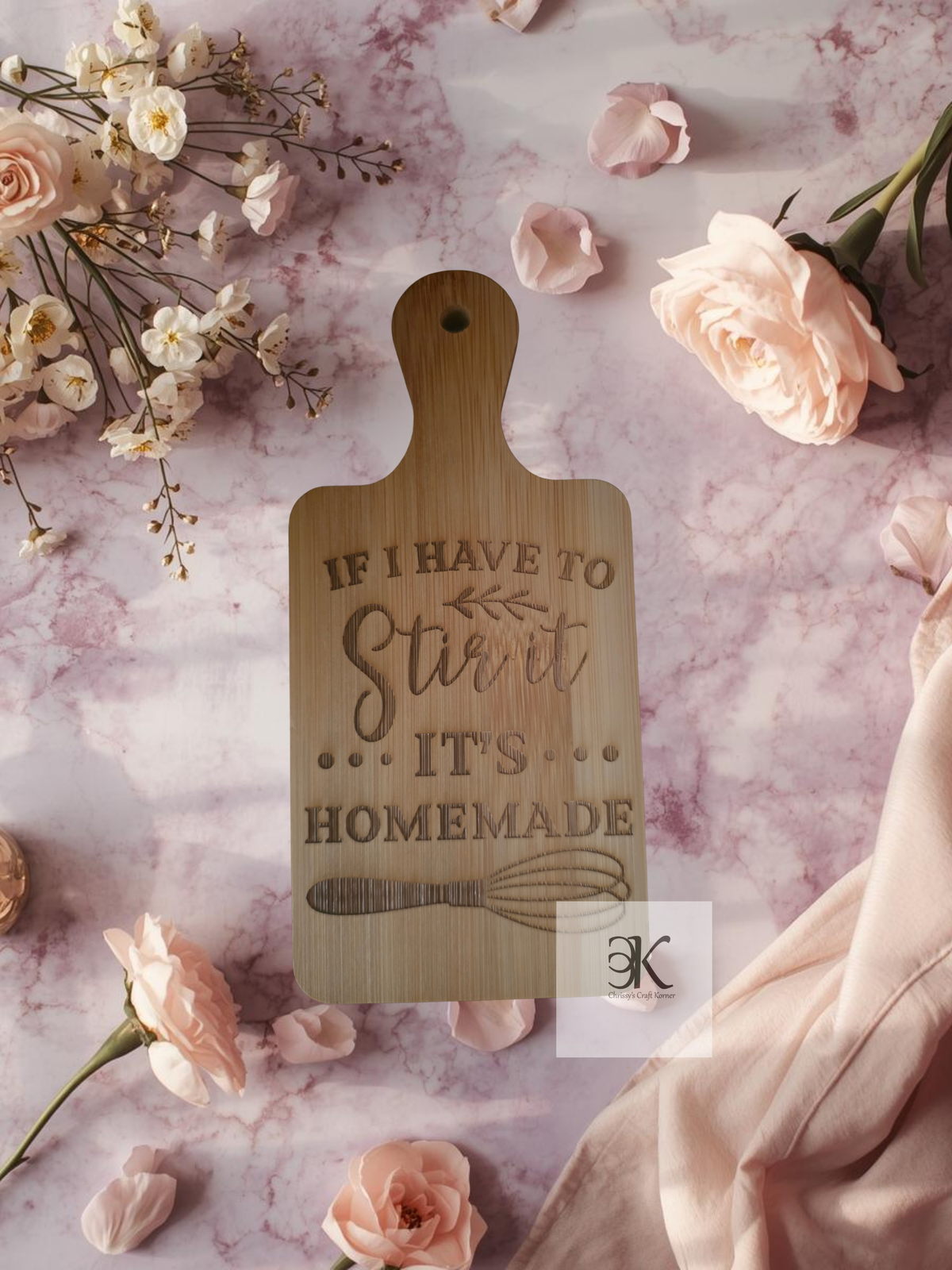 Laser Engraved Mini Cutting Board – “If I Have to Stir It, It’s Homemade”