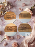 Funny Marble & Acacia Wood Coaster Set of 4 | "Don't Mess Up the Table" Engraved Coasters | Housewarming Gift