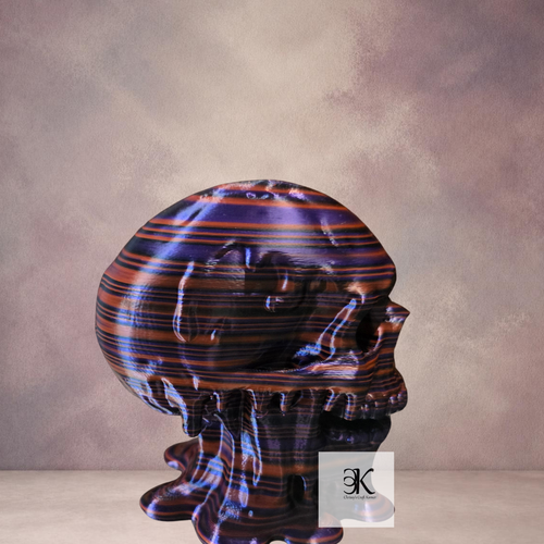 3D Printed Dripping Skull Decoration | Gothic Halloween Decor