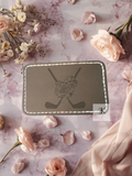 Iron-On Golf Clubs & Floral Patch | Golf Lover Faux Leather Patch 3x2