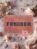 Freedom Leather Iron On Patch - Handmade Patriotic Hat or Jacket Applique