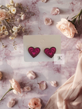 Wooden Heart Stud Earrings | Heart Within Heart Cutout Earrings | Lightweight Romantic Jewelry Gift