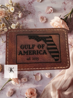 Gulf of America Faux Leather Iron-On Patch | Durable Custom Applique Patch