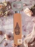 Wooden Beer Bottle Opener – "Here for the Beer" Engraved Beer Bottle Design | Funny Beer Lover Gift