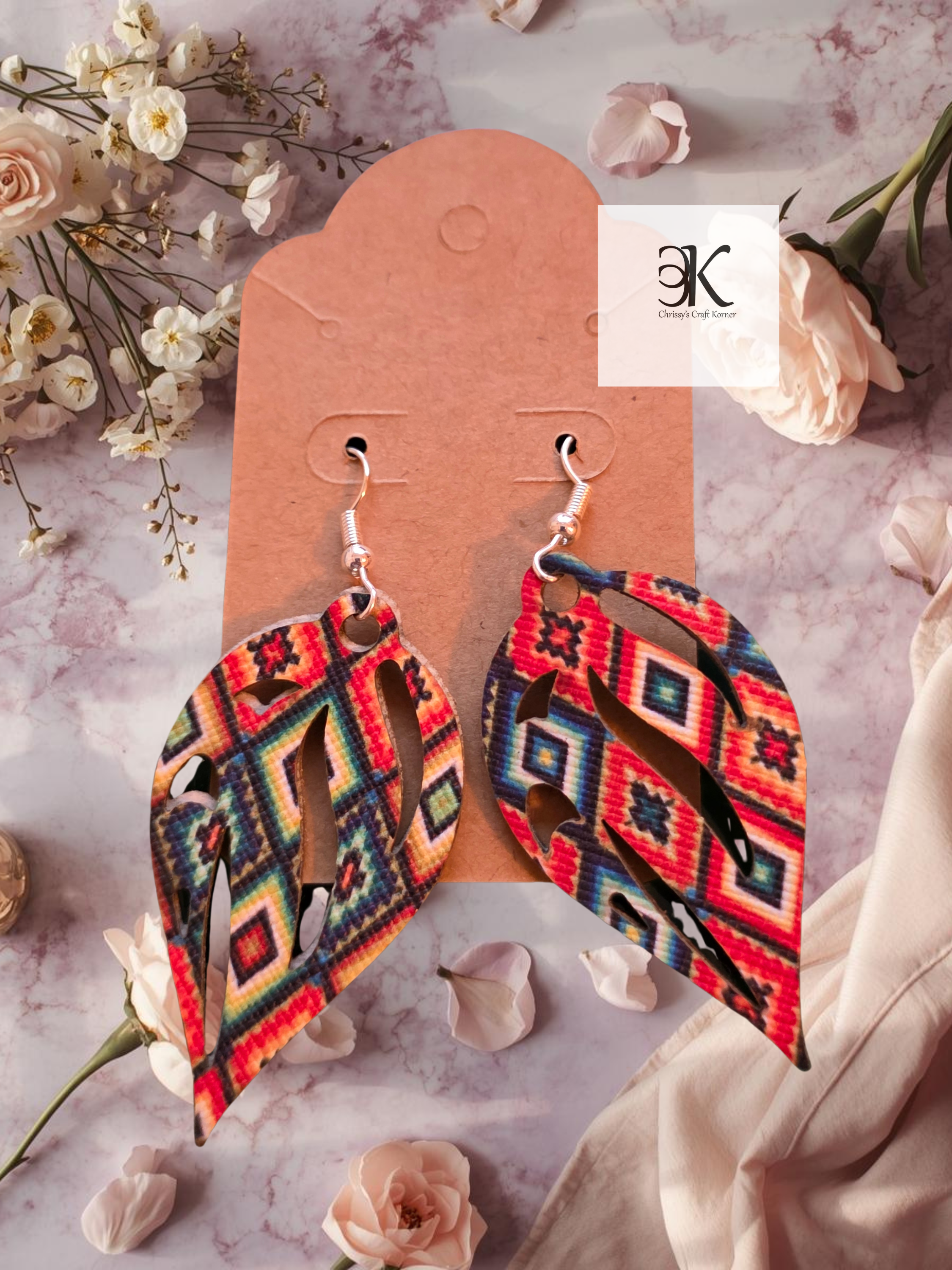 Boho Faux Leather Earrings | Lightweight Bohemian Dangle Earrings