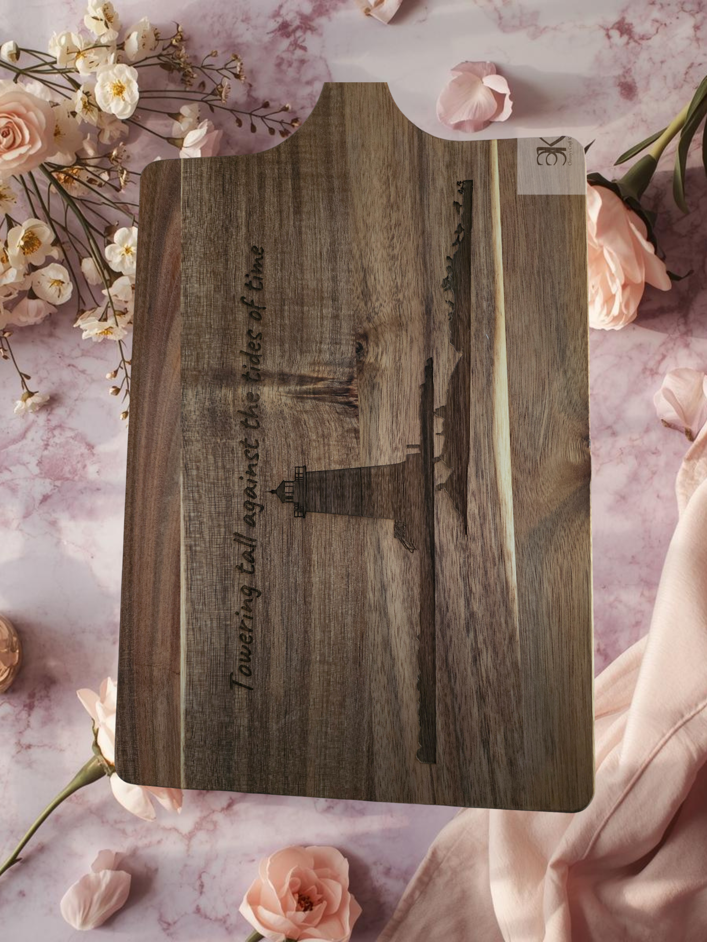 Lighthouse Cutting Board - Nautical Coastal Wooden Kitchen Decor