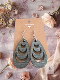 Handmade Oblong Wooden Earrings with Cutout - Boho Lightweight Drops