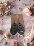 Handmade Oblong Wooden Earrings with Cutout - Boho Lightweight Drops