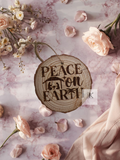 Handmade Wooden Bark “Peace on Earth” Ornament | Nativity Scene Christmas Ornament | Rustic Christian Holiday Décor