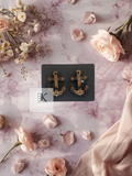 Wooden Roped Anchor Stud Earrings – Nautical Anchor Earrings | Handmade Rustic Beach Jewelry
