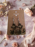 Handmade Wooden Roped Anchor Earrings - Lightweight Nautical Jewelry