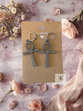 Wooden Looped Cross Dangle Earrings | Lightweight Christian Faith Earrings | Handmade Jewelry Gift