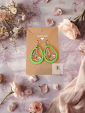 Handmade Wooden Calla Lily Teardrop Earrings | Lightweight Floral Cutout Dangle Earrings