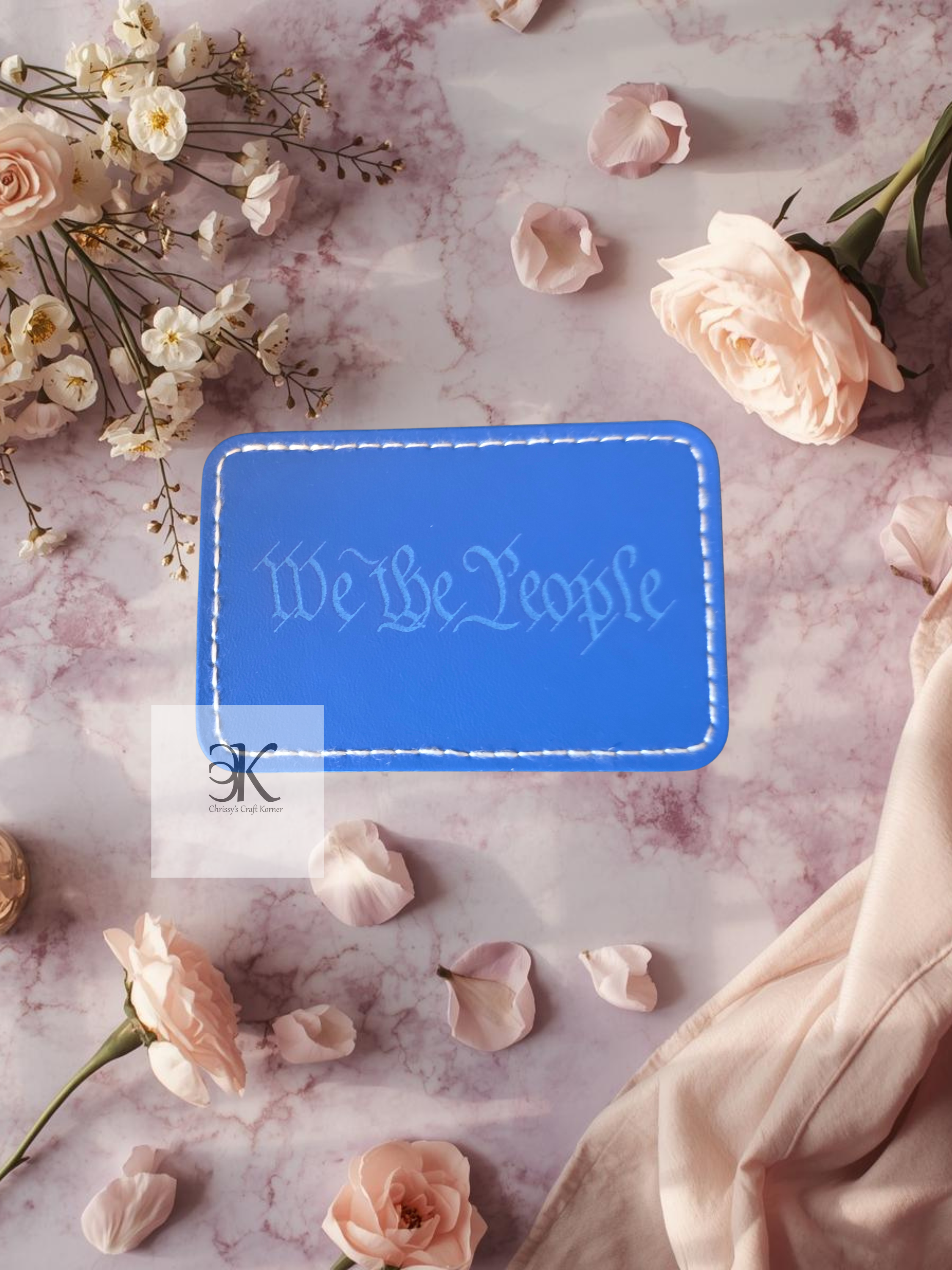“We The People” Iron On Patch – Patriotic USA Constitution Style 3x2 Inch Heat Transfer Applique