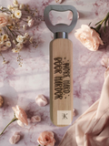 Wooden Beer Bottle Opener – "Work Hard Beer Harder" Engraved | Funny Beer Lover Gift & Bar Accessory